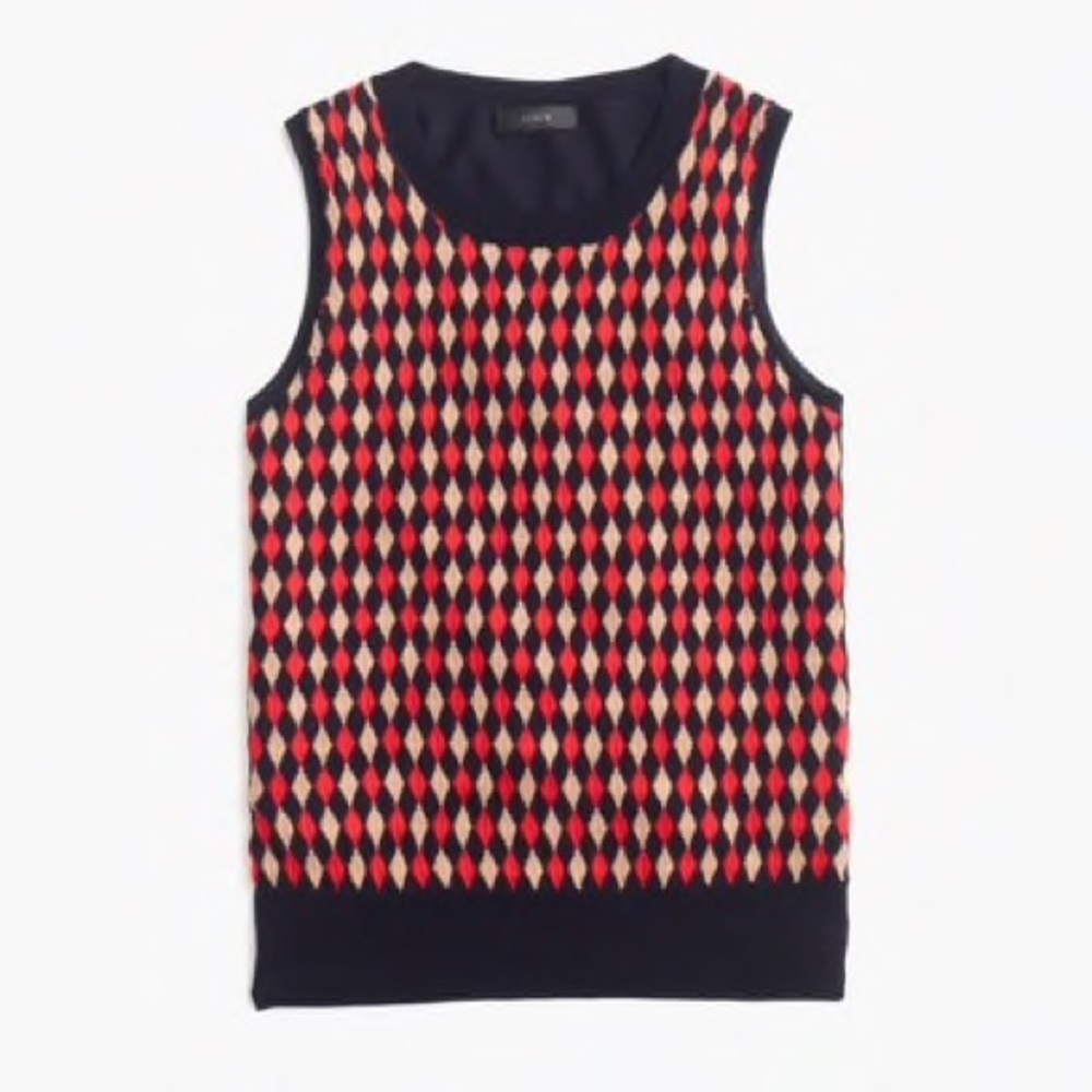 J. Crew Lightweight Wool Jackie Shell in Argyle S